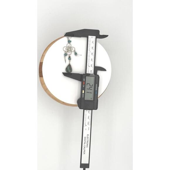 Butterfly Turquoise & Emerald look Dangle Earrings - Picture 4 of 7